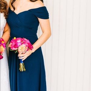 BILL LEVKOFF NAVY GOWN SIZE 4 - HEMMED